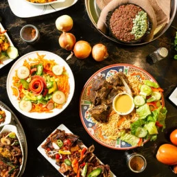 Fresh Ethiopian food at Dirre Restaurant Calgary Inglewood